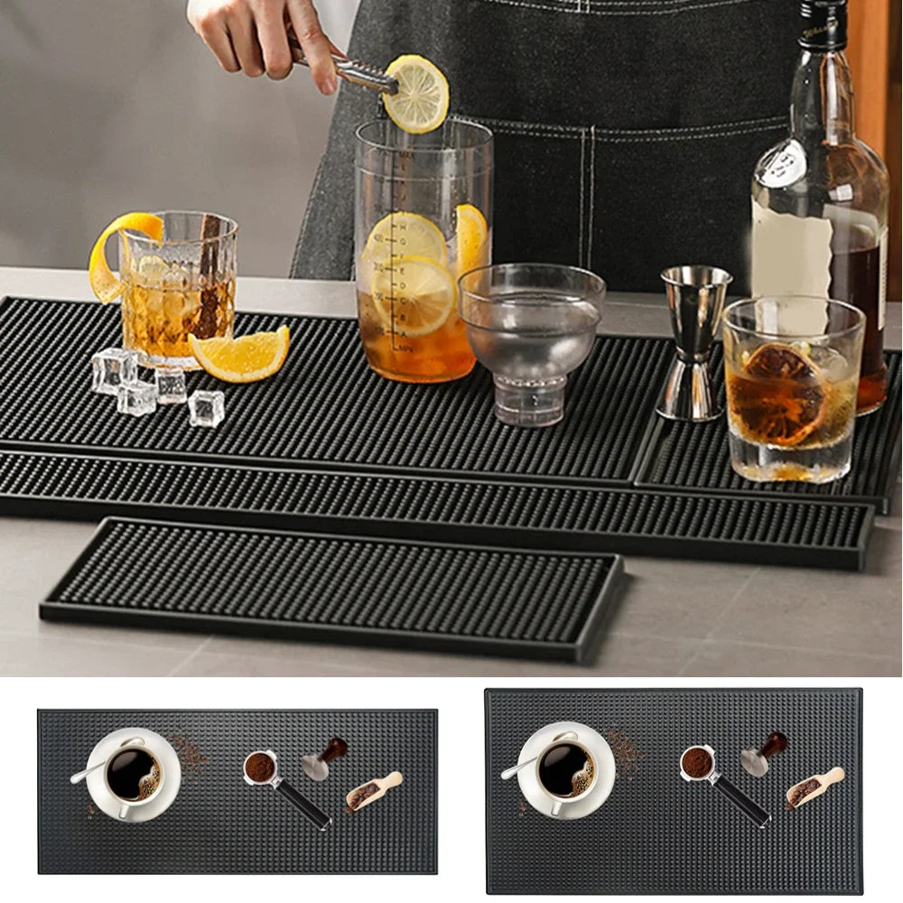Tapete de barra de goma antideslizante de PVC, tapetes de café, tapete para tazas, impermeable, resistente al calor, para encimera de cafetera para accesorios de barra de casa