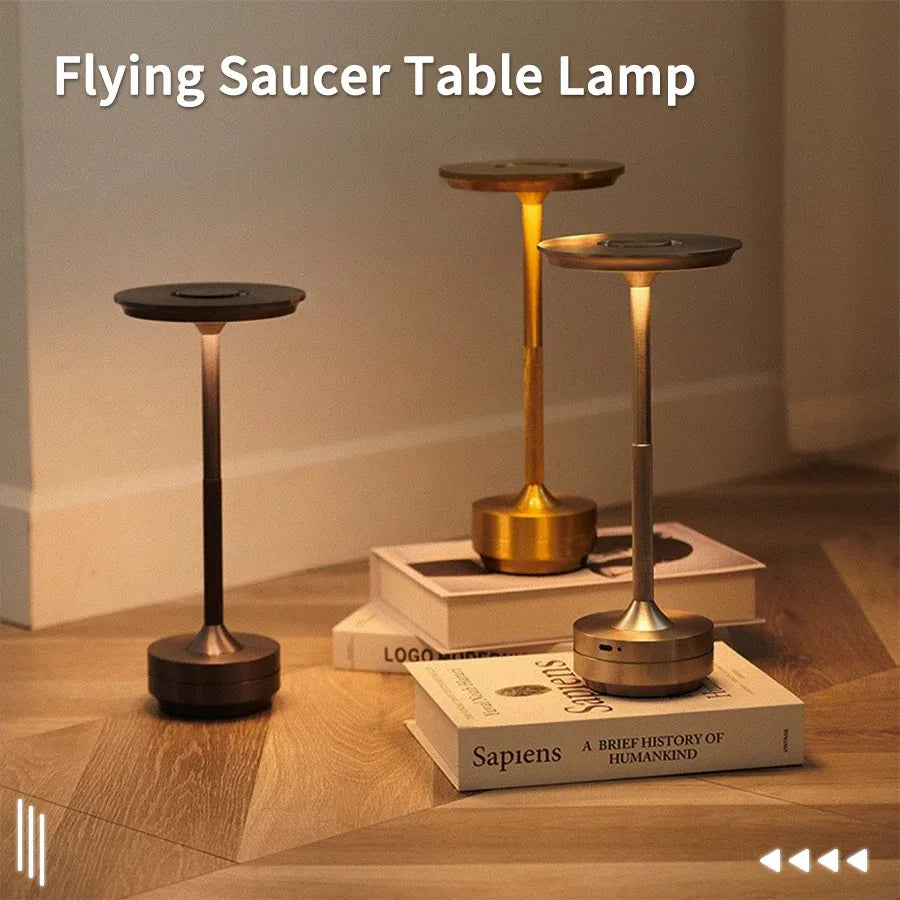 Lámpara de Mesa Inalámbrica Recargable para Dormitorio, Recargable, Táctil, Vela de Camping, Creativa, USB-C, Lámpara de Escritorio