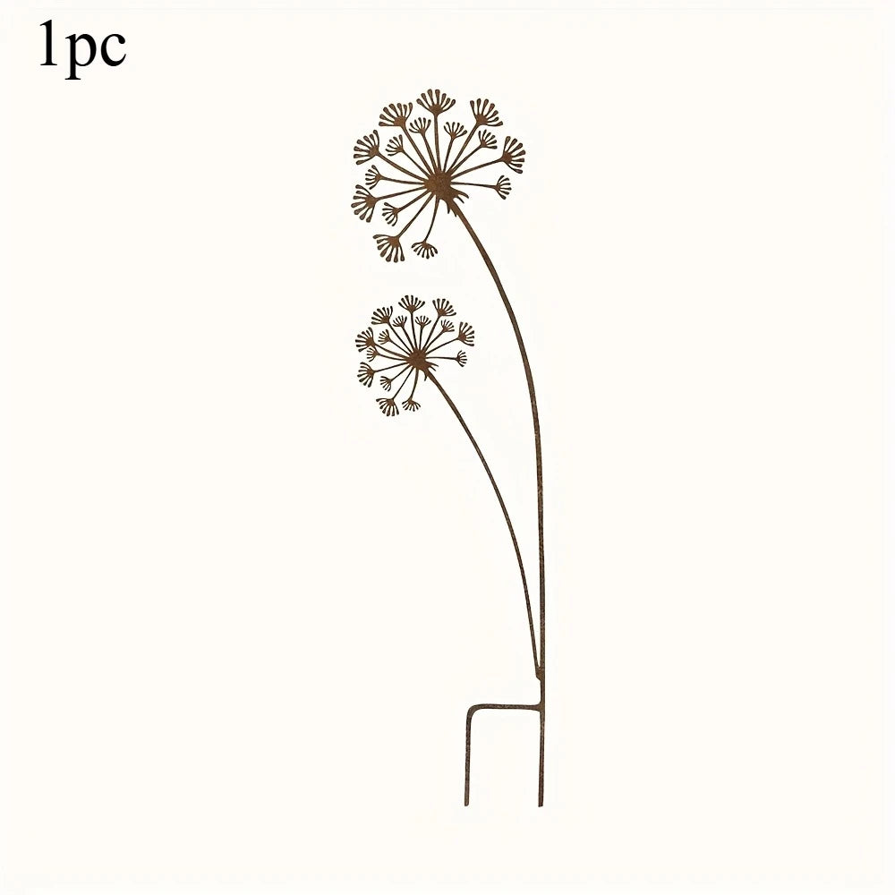 1 unidad de estacas metálicas decorativas para jardín, maceta para patio, balcón, decoración de jardín, hogar, patio, exterior, accesorios de jardín