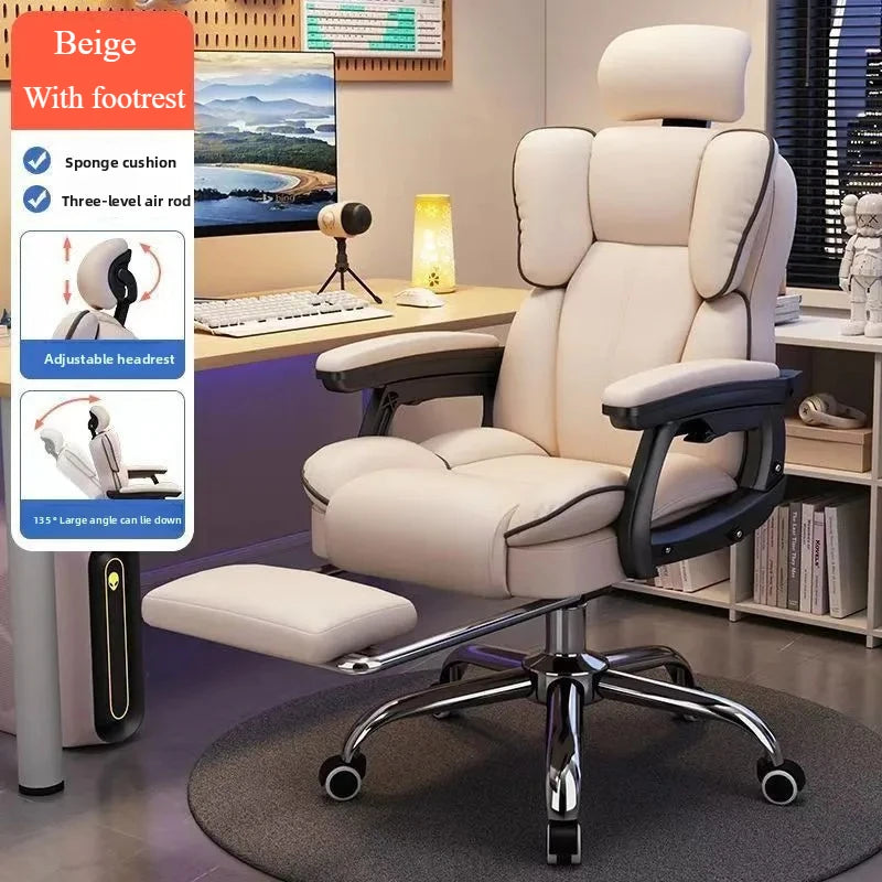 Silla de ordenador reclinable cómoda silla de juego sedentaria respaldo sofá silla de escritorio dormitorio silla giratoria de estudio en vivo muebles