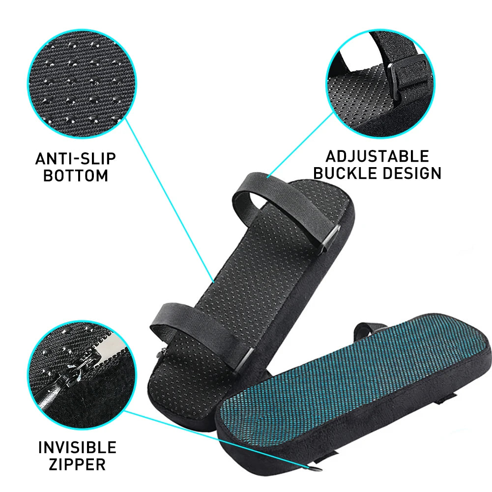 Almohadillas ergonómicas para reposabrazos - Funda de cojín para reposabrazos de silla de oficina - Cojín de apoyo para el codo para sillas de ordenador, gaming y escritorio (juego de