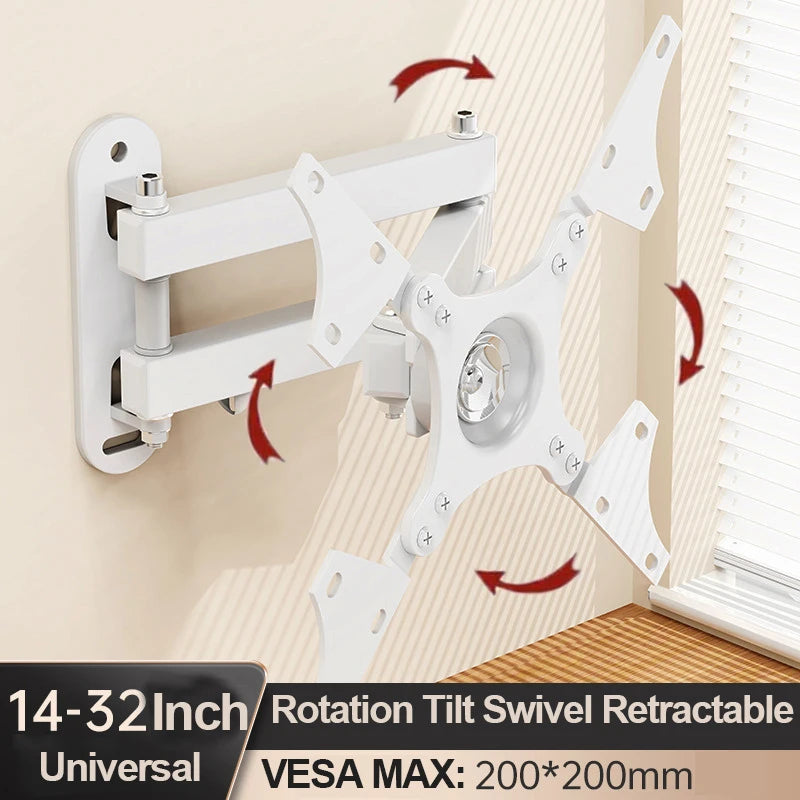 Soporte de pared para TV inclinable 20°, soporte giratorio 360°, soportes universales para TV de 10-32 pulgadas, monitor LCD LED de pantalla plana, Halloween