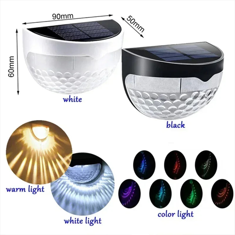 Luz solar de valla, exterior, impermeable, lámparas de pared, luz de energía para jardín, decoración de guirnalda LED para escalones de jardín, patio, escaleras, 1-24 unidades