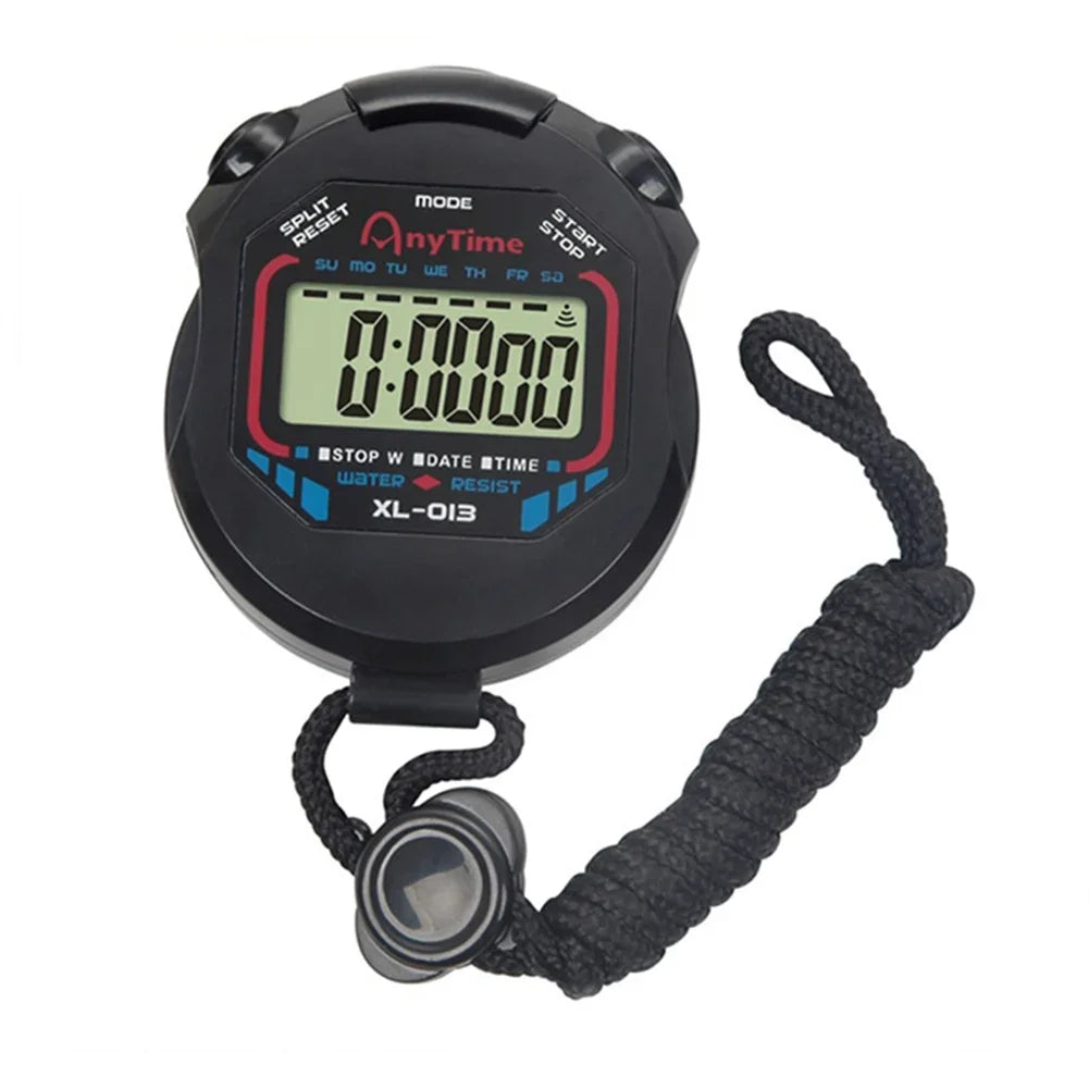 Cronómetro digital profesional clásico de mano con pantalla LCD y cordón, temporizador deportivo de alta precisión, temporizador de cocina con cuenta regresiva
