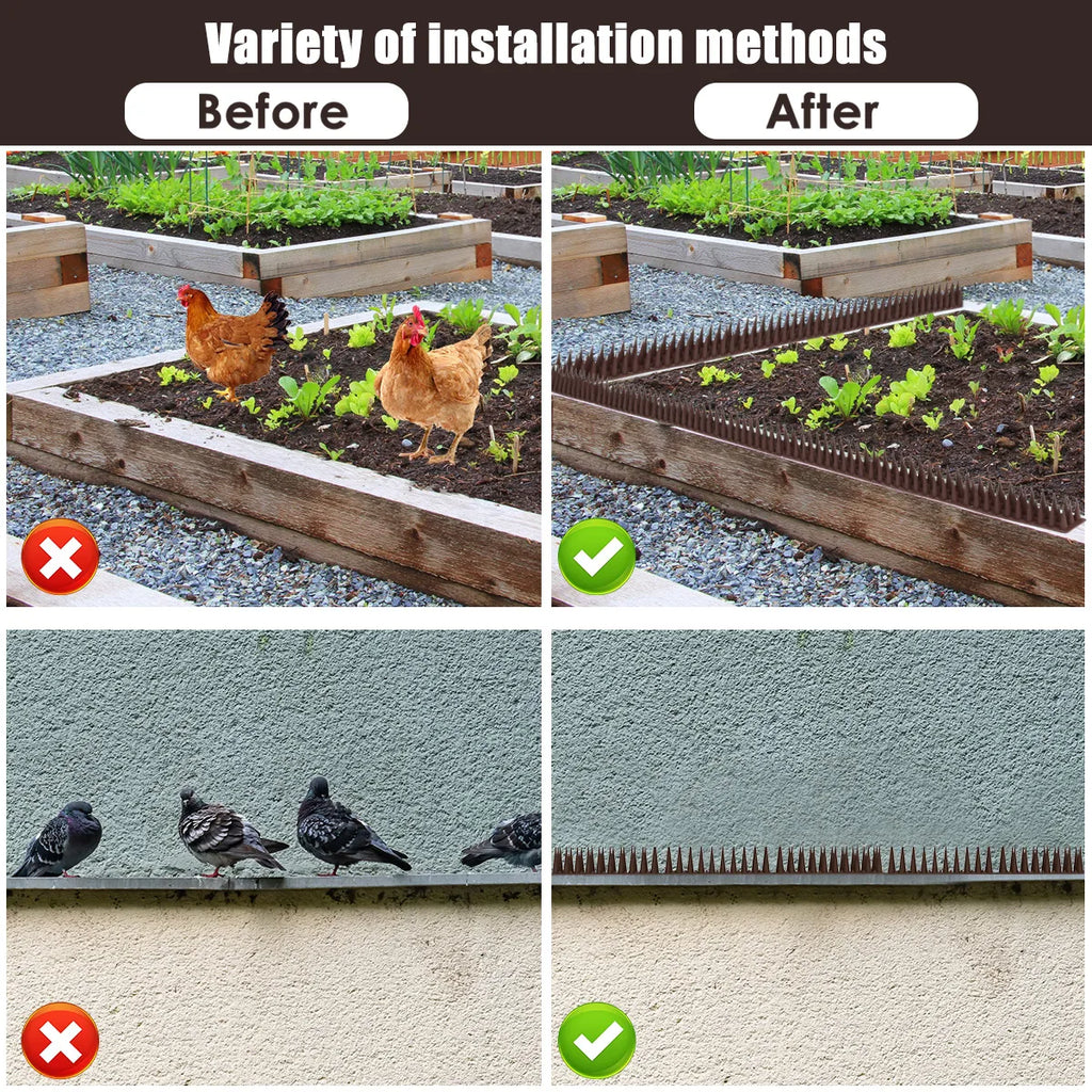 12-60Pcs Pinchos Antiaves para Vallas, Pinchos para Muros, Evita que Pájaros y Gatos se Posicionen en la Valla, Pinchos Repelentes de Gatos para Disuadir Ladrones