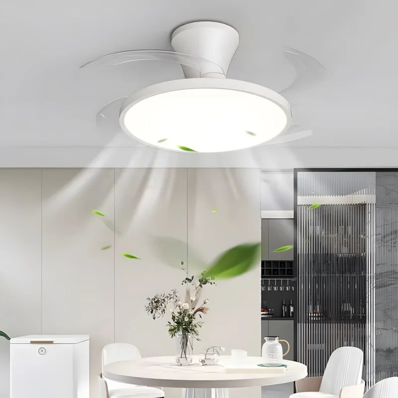 Ventilador de techo LED invisible moderno con luz, gran volumen de aire, 3 aspas plegables para dormitorio, comedor, ventilador eléctrico AC220V