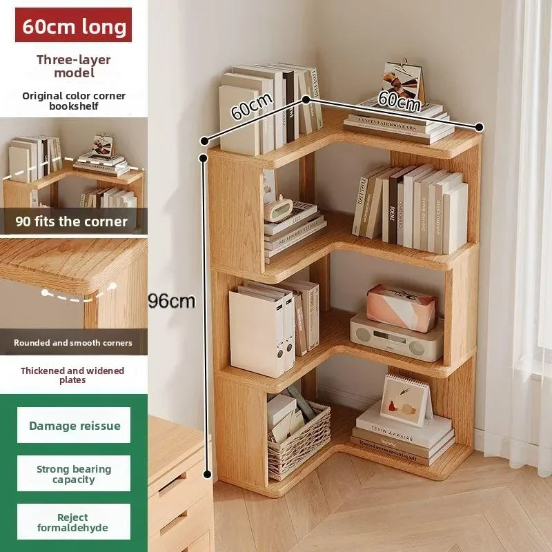 Estantería esquinera de madera maciza Estante de pie Mueble esquinero multicapa Almacenamiento organizador