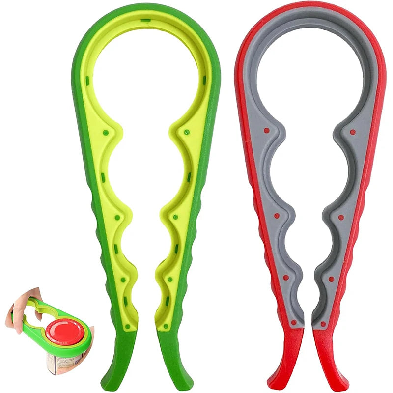 Abrelatas multifunción 5 en 1, abridor de botellas para manos débiles, abridor de tarros de cocina, pinzas para abrir tarros y botellas YY027