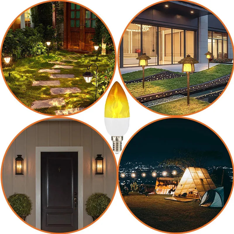 2PCS E14 Led Simulated Flame Bulbs 9W AC85-265V Luces Home Electronic Accessories Lamp Flame light Effect Bulbs Lampada
