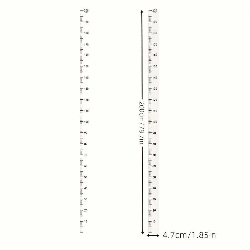 Tarjeta de Medición de Altura de Pared de 2 m - Estilo Moderno, Material de PC Duradero, Escribible y Removible, 2 m Precisos por Hoja | Decoración de Pared