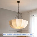 Lámpara de techo retro con cadena de hierro, candelabro japonés de tela, lámparas colgantes para sala de estar, comedor, dormitorio, luminaria colgante