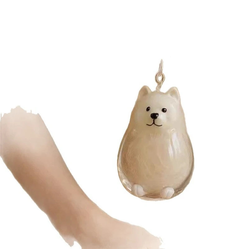 Caja de almacenamiento transparente con colgante para pelo de perro, colección de pelo de Golden Retriever, Corgi, Samoyedo, Labrador, llavero para guardar pelo