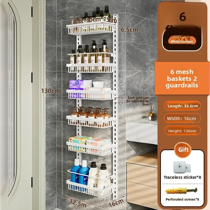Estante de almacenamiento de especias y condimentos de pared multicapa ajustable para gabinete de cocina, sin perforaciones, para colgar en la pared