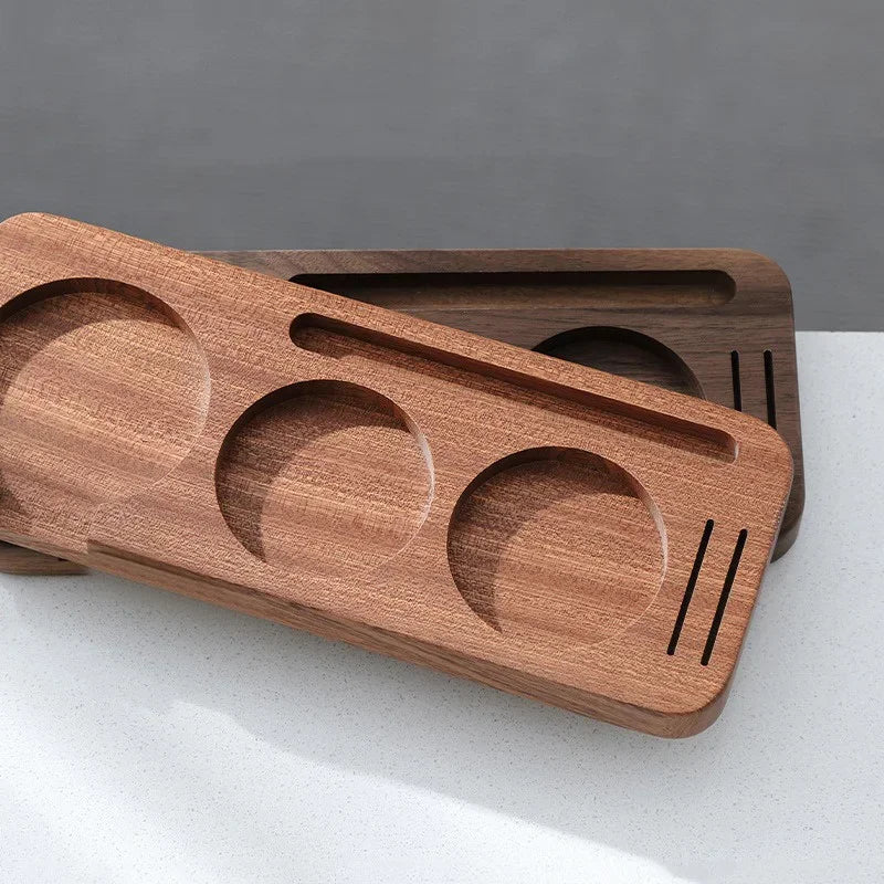 JUSTINLAU Soporte de estación de tapete para apisonador de café de 51/53mm/58mm, soporte para portafiltro, cepillo de café de madera, distribuidor de filtro, base de almacenamiento