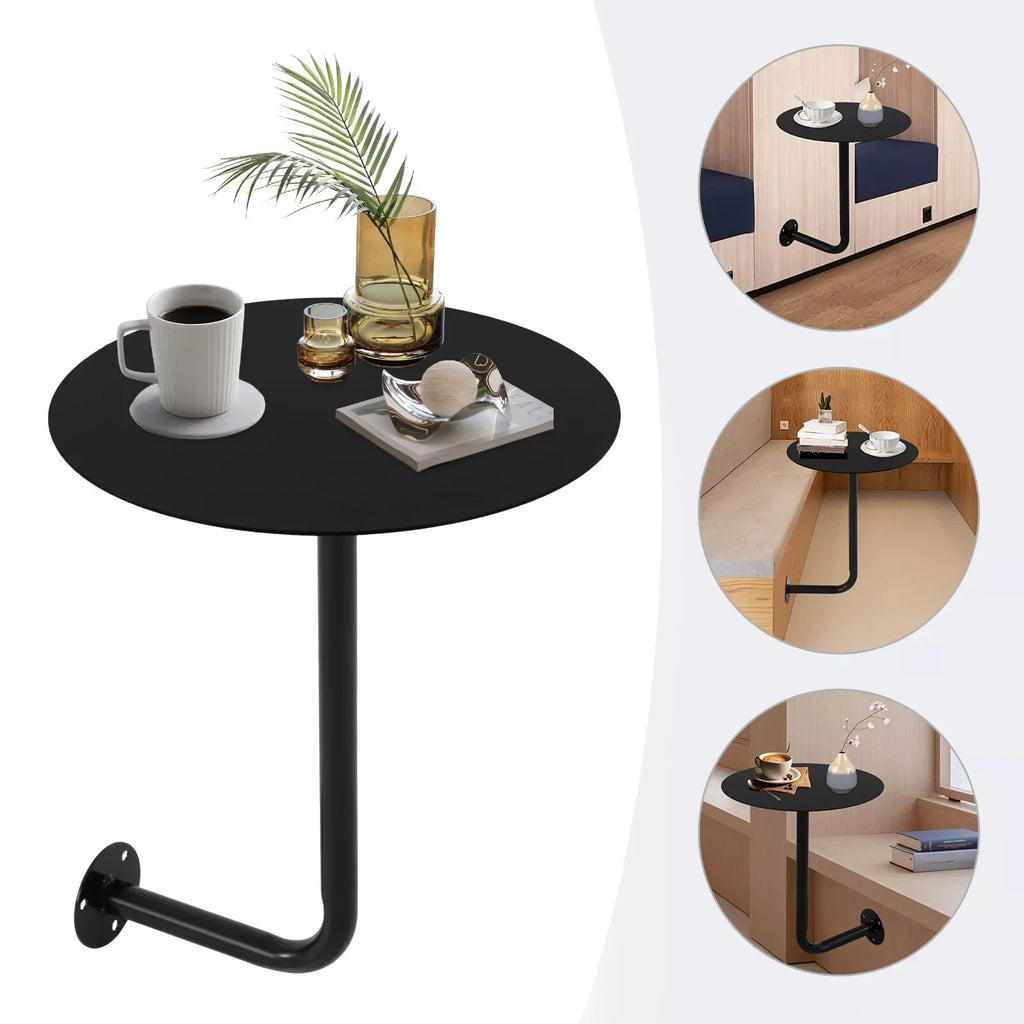 Mesa de bar redonda en L de pared - Mesa que ahorra espacio - Ideal para café, pub y mostrador a la altura del bar