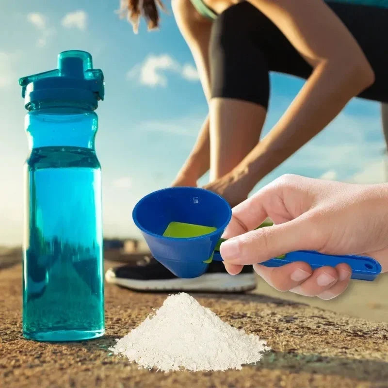 Cuchara dosificadora de proteína de PP duradero y sin desorden - Embudo deslizante para leche y suplementos, utensilio de cocina para todas las ocasiones
