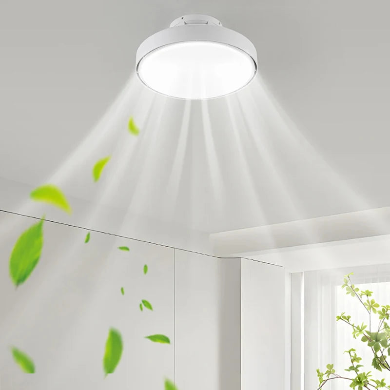 Lámparas de ventilador de techo LED modernas invisibles sin aspas, 6 velocidades, control remoto, atenuación, lámpara de ventilador para dormitorio, restaurante, ventiladores eléctricos