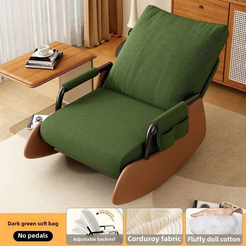 Silla reclinable, silla perezosa plegable para la hora del almuerzo, adultos pueden sentarse, silla reclinable para la siesta en la oficina, mecedora para balcón y hogar