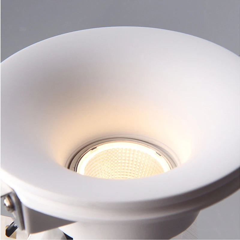 Lámpara de techo empotrable de yeso Downlight GU10 LED antideslumbrante, foco empotrado sin bordes para sala de estar, dormitorio, pasillo, iluminación del hogar