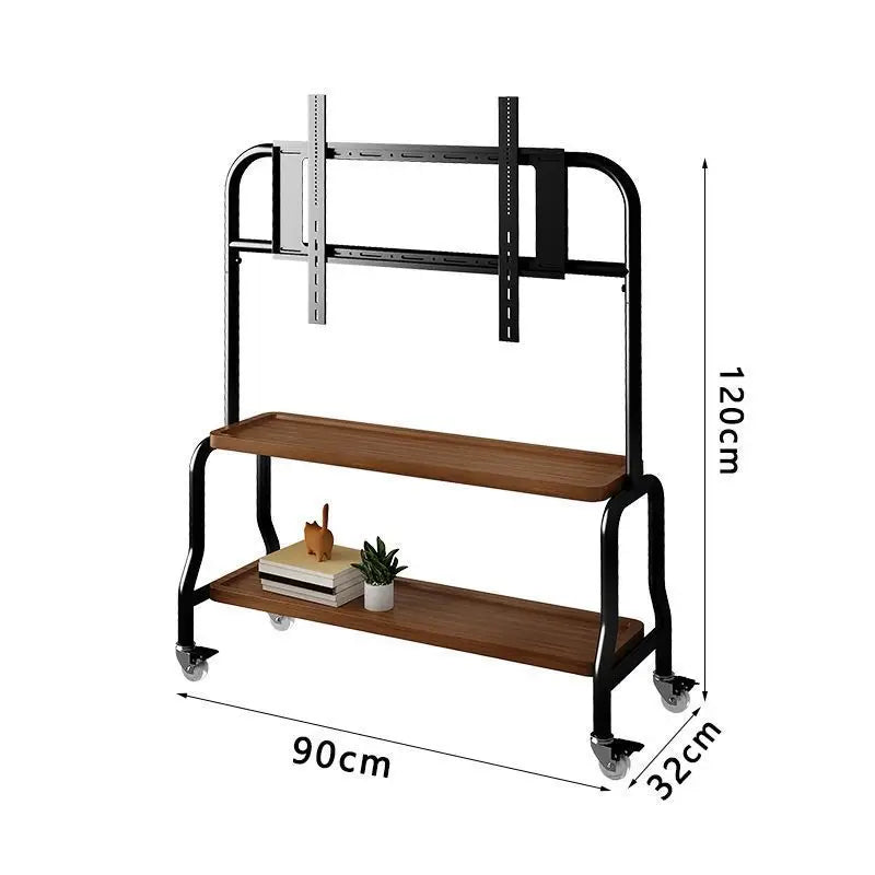 Soporte de suelo para TV de acero inoxidable, carro vertical móvil con ruedas, soporte de TV para sala de estar, dormitorio, colgador universal, estante de almacenamiento