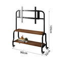 Soporte de suelo para TV de acero inoxidable, carro vertical móvil con ruedas, soporte de TV para sala de estar, dormitorio, colgador universal, estante de almacenamiento