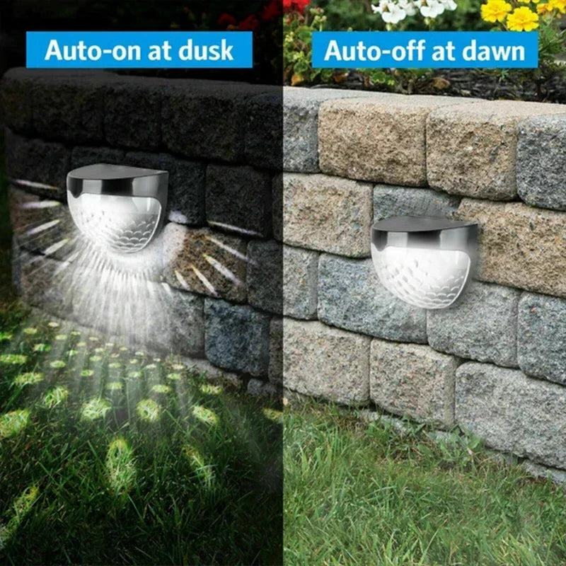 10 luces solares LED, lámparas de pared para exteriores, lámparas de jardín de energía, lámpara de valla solar impermeable, luz LED de guirnalda para decoración navideña