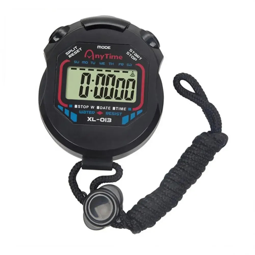 Cronómetro digital profesional clásico de mano con pantalla LCD y cordón, temporizador deportivo de alta precisión, temporizador de cocina con cuenta regresiva