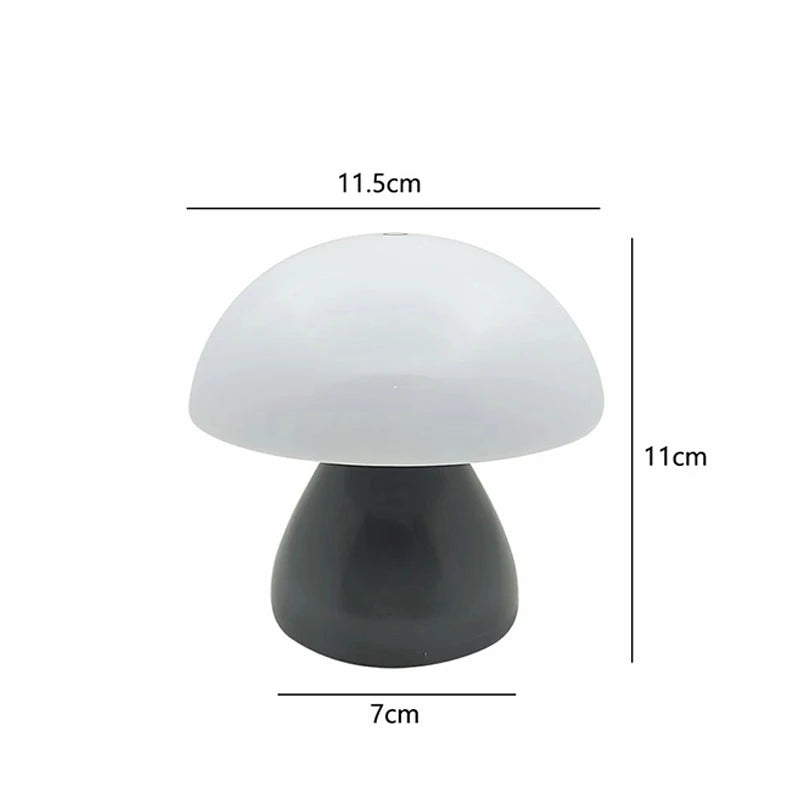 Lámpara de Mesa LED con forma de Seta, Recargable, Táctil, para Escritorio, Cafetería, Bar, Decoración de Dormitorio de Hotel, Ambiente Nórdico Creativo, Pequeña Luz Nocturna