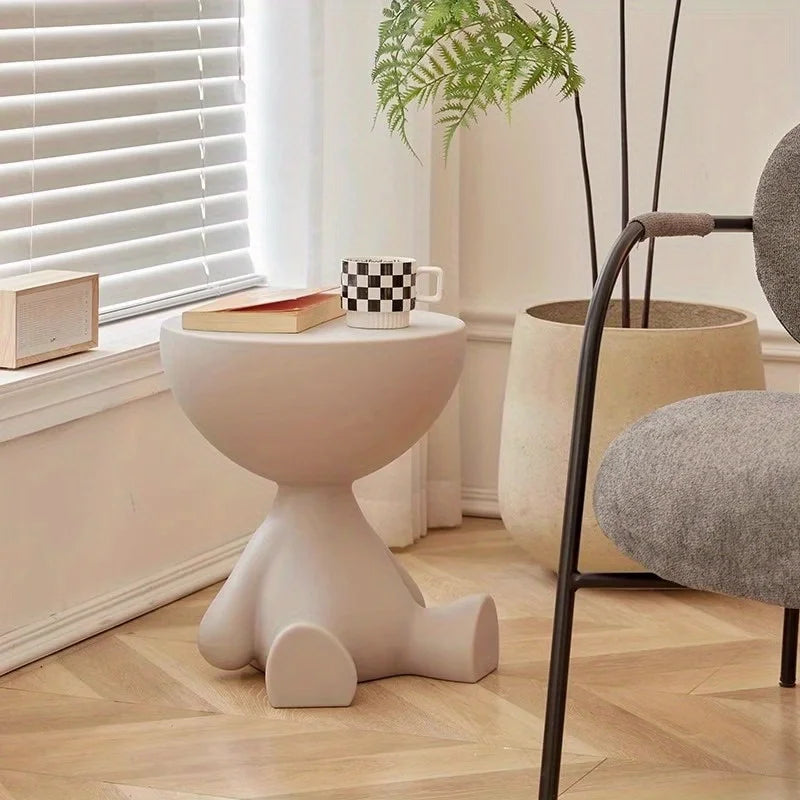 Mesa auxiliar creativa para sofá, mesa de café extraíble, estilo crema, simple, para el hogar, sala de estar, mesa redonda auxiliar, pequeña mesa estante