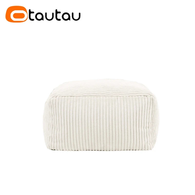 OTAUTAU Funda de puf de pana sin relleno, sillón puff tipo puf de suelo para vagos, puff otomana, tumbona, muebles sin marco DD025