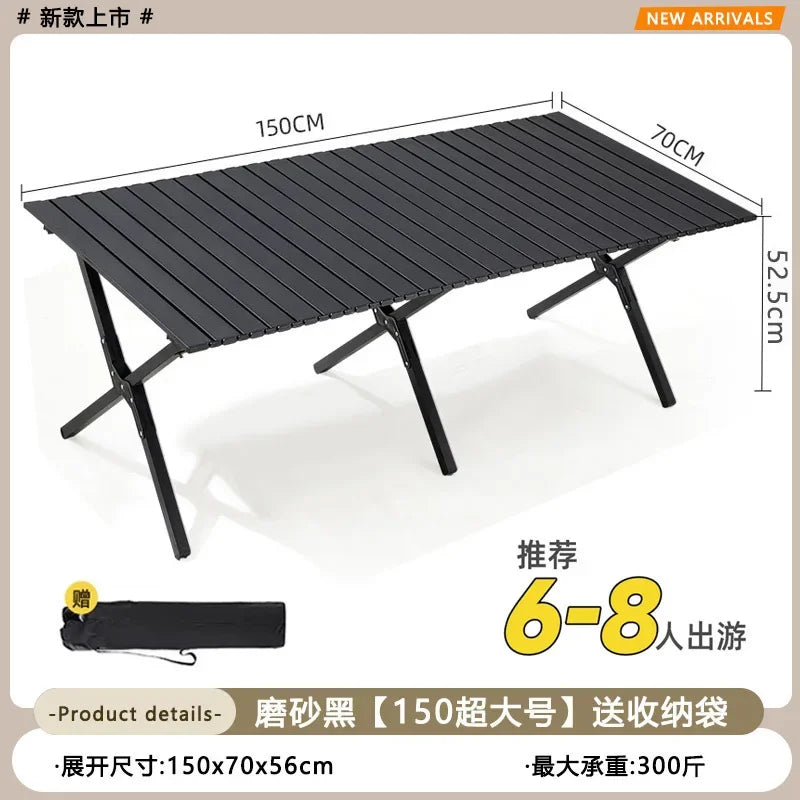 Mesa de picnic portátil de madera, ligera y compacta, plegable, para exteriores, camping, picnics, fiestas en el patio, viajes a la playa