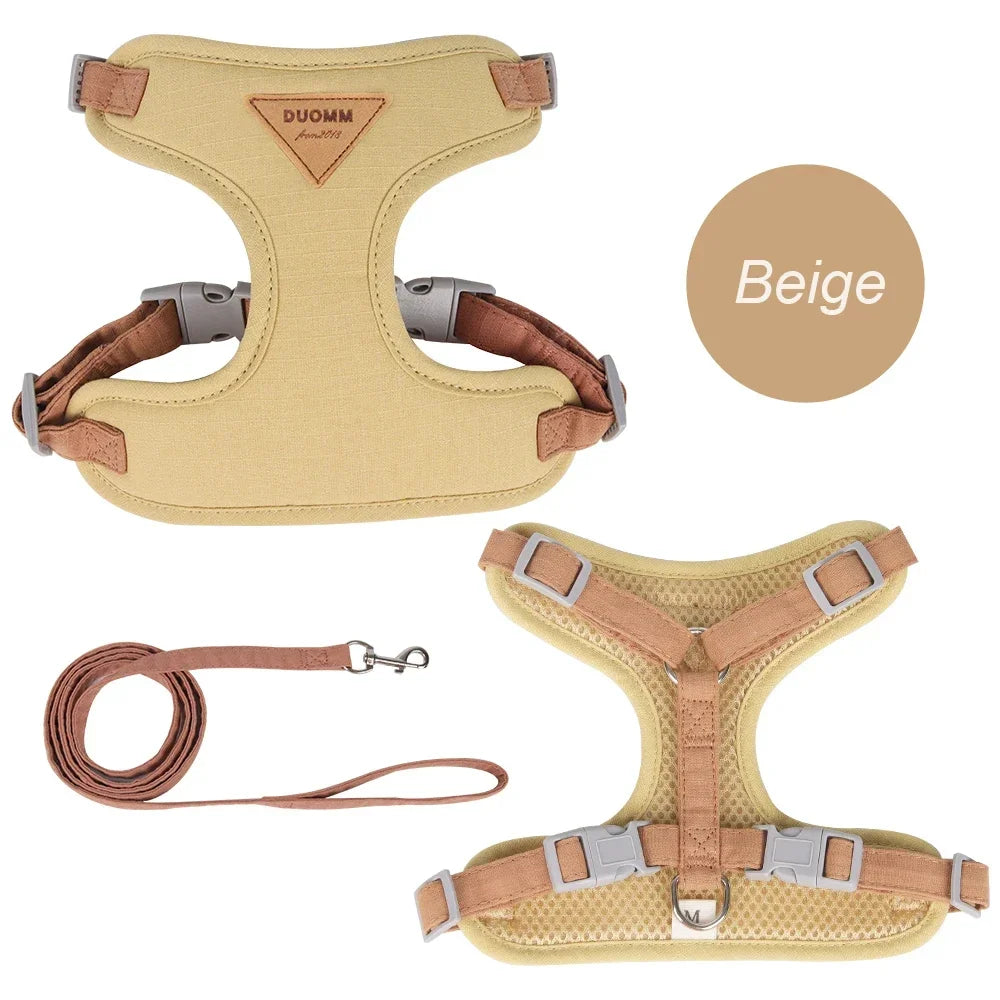 Suministros de paseo al aire libre para cachorros, arnés y correa de moda para mascotas pequeñas, perros y gatos, arneses transpirables y duraderos para gatitos