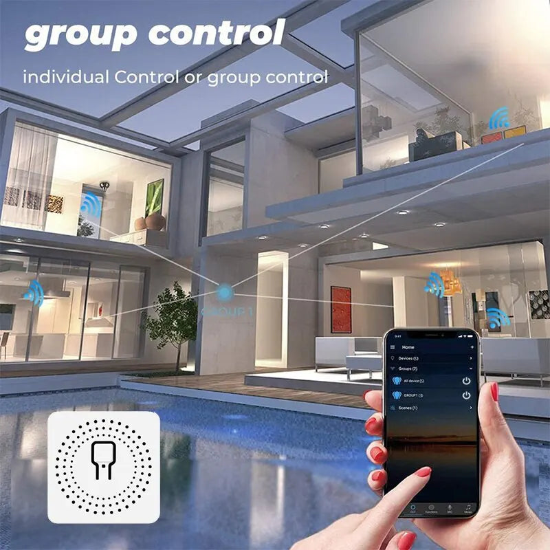 Tuya Mini Interruptor WiFi de 16A, Módulo de Automatización de Casa Inteligente, Control de 2 Vías con App Smart Life, Funciona con Alexa y Google Home