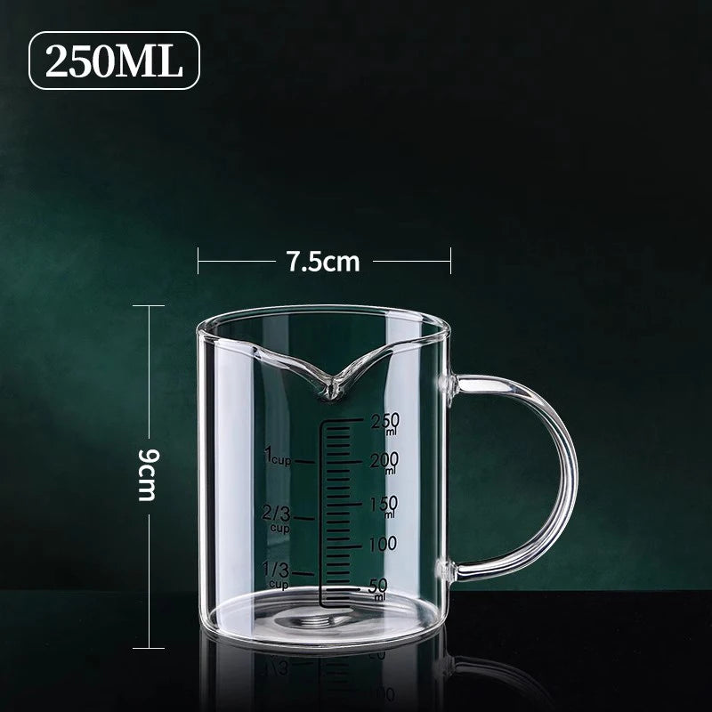 1pcs Glass Measuring Cup With Handle 250/350/500/1000ml High Borosilicate Glass Milk Coffe Measuring Mug Heat-resistant Cup