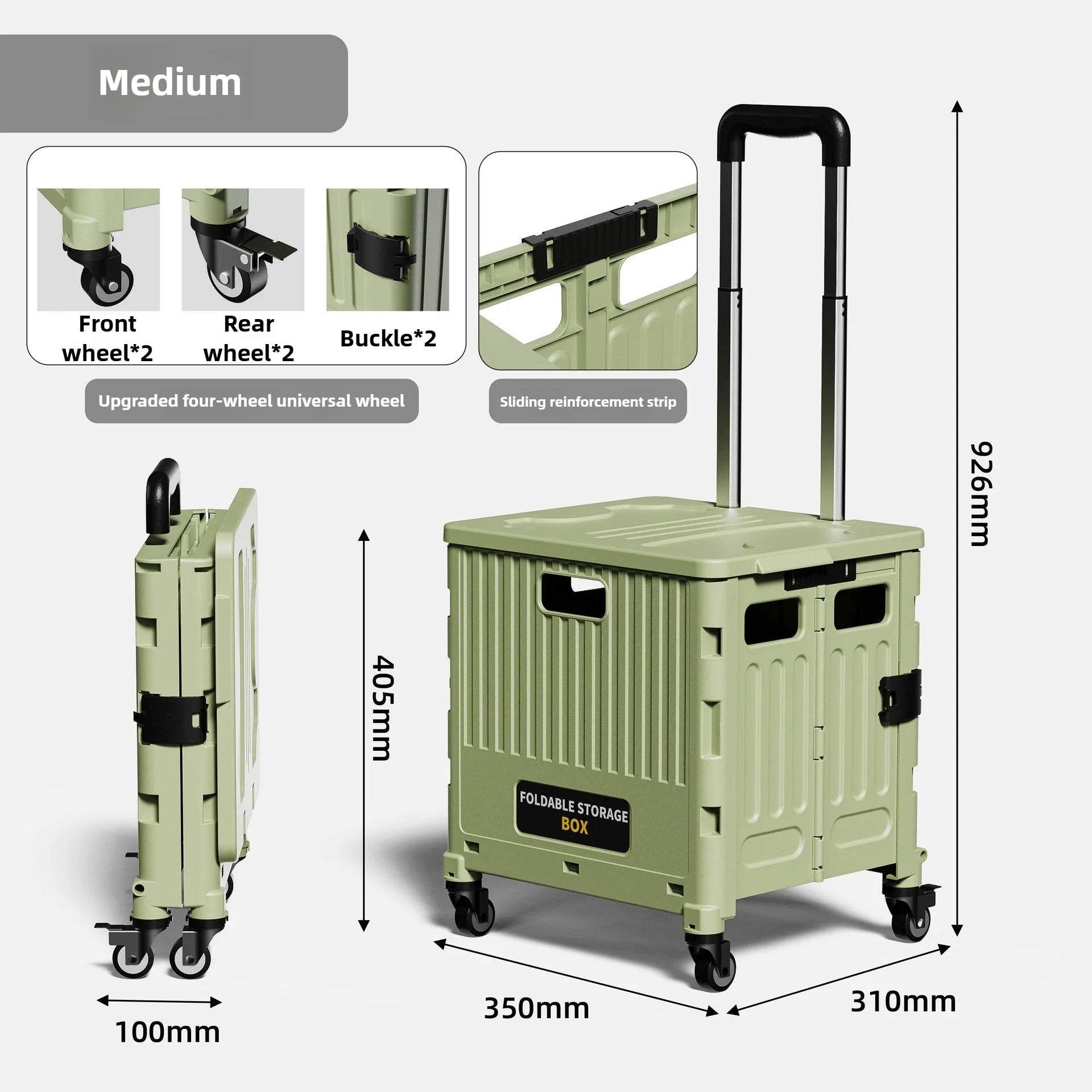 Carrito de compras multifuncional para el hogar, carrito de compras plegable portátil, remolque, camping, caja de almacenamiento de gran capacidad