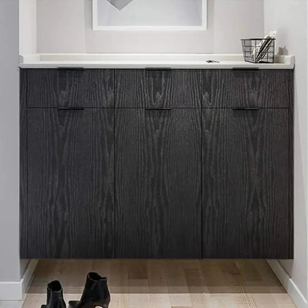 40cm Black Wood Peel And Stick Paper Decorative Self-Adhesive Film For Furniture Real Wood Tactile Sensation Surfaces Easy Clean