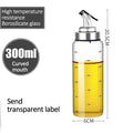 Botella de aceite de cocina para condimentos de 180/300/500ml, botella de salsa, botellas de almacenamiento de vidrio para aceite y vinagre, dispensador de aceite para cocina