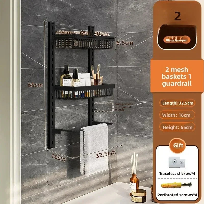 Estante de almacenamiento de especias y condimentos de pared multicapa ajustable para gabinete de cocina, sin perforaciones, para colgar en la pared