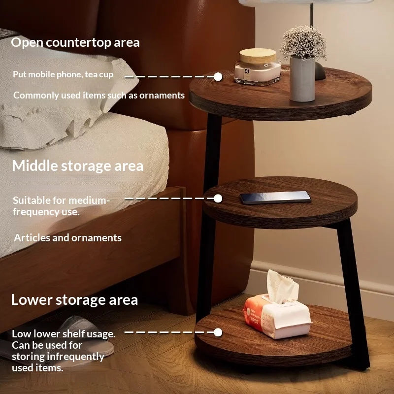 Mesita de noche moderna de madera, armario de mesita de noche, muebles de dormitorio, 2 cajones de almacenamiento, carga USB, muebles que ahorran espacio para el dormitorio