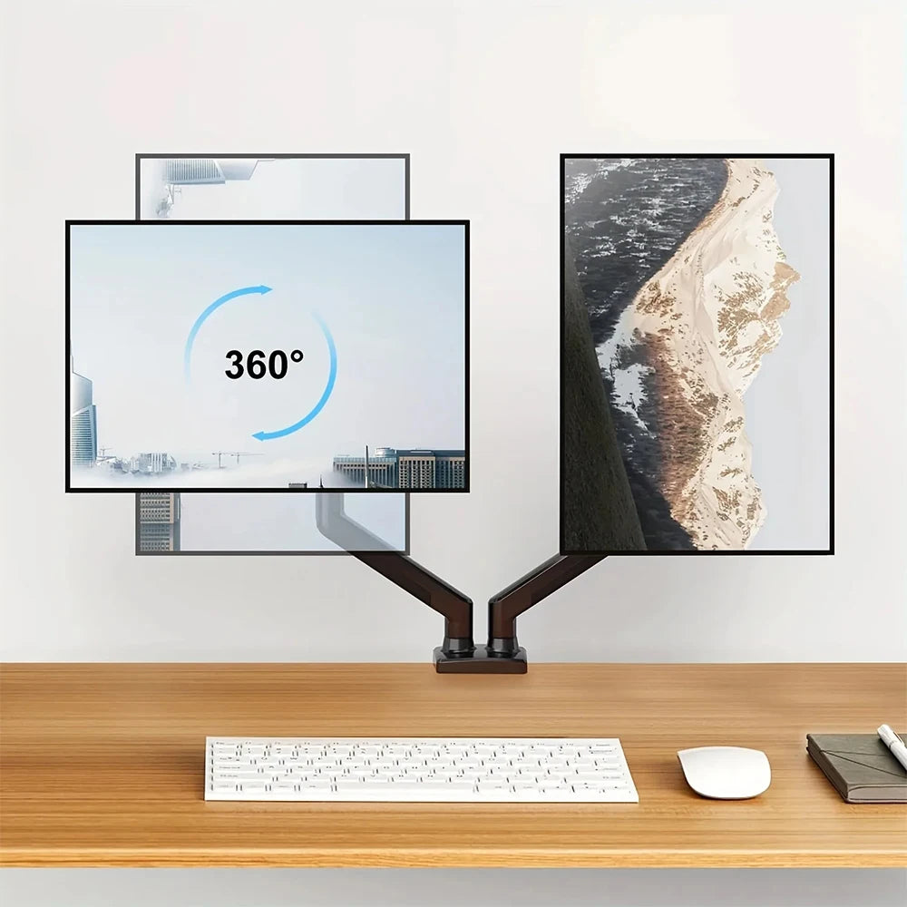 Dual Monitor up to 32 inches and 19.8 lbs per Screen Mechanical Arm Desk Mount VESA 100x100mm Height Adjustable Monitor Stand