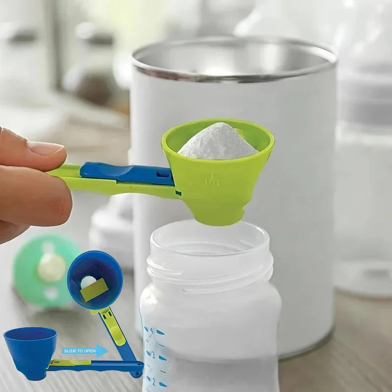 Cuchara dosificadora de proteína de PP duradero y sin desorden - Embudo deslizante para leche y suplementos, utensilio de cocina para todas las ocasiones