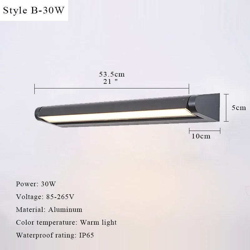 Aplique de pared LED para exterior, ángulo ajustable 350°, lámpara de pared impermeable de aluminio para jardín, porche, balcón, decoración del hogar, iluminación