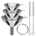 3/5 Pcs Stainless Steel Kitchen Funnels Set Food Grade Metal Funnels for Filling Bottles Small Funnels for Essential Oil Spices