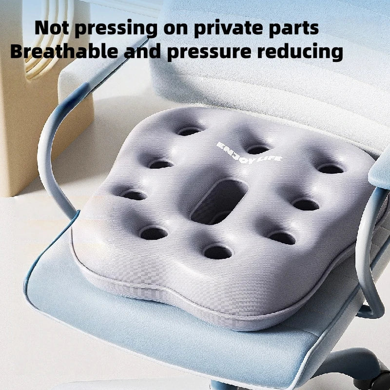 Cojín inflable de PVC para asiento, para almacenamiento portátil, uso en oficina y hogar, cojín antideslizante y transpirable para silla, antihemorroides