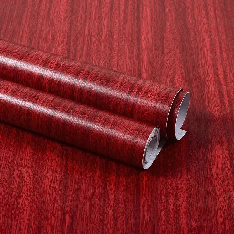40CM Thickened Waterproof Wood Grain Stickers Self-adhesive PVC Wardrobe Cabinet Desktop Modern Furniture Decorative Wallpaper ﻿