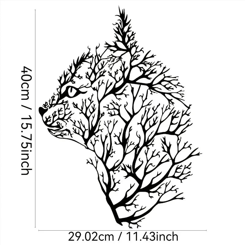 Encantador Adorno Metálico de Gato y Árbol para Pared - Decoración Minimalista para Dormitorio, Sala de Estar, Oficina - Regalo Perfecto de Estreno de Casa