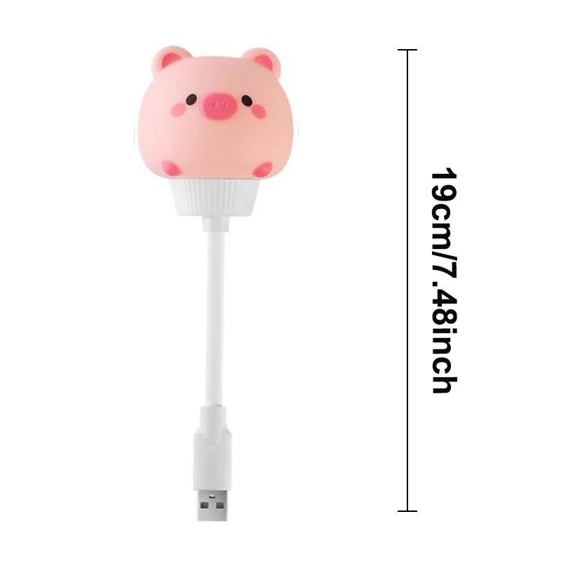 Luz de Noche USB LED Bonita Lámpara Nocturna de Dibujos Animados Oso Pollito Gatito con Control Remoto para Bebé Niños Decoración de Dormitorio Lámpara de Mesita de Noche
