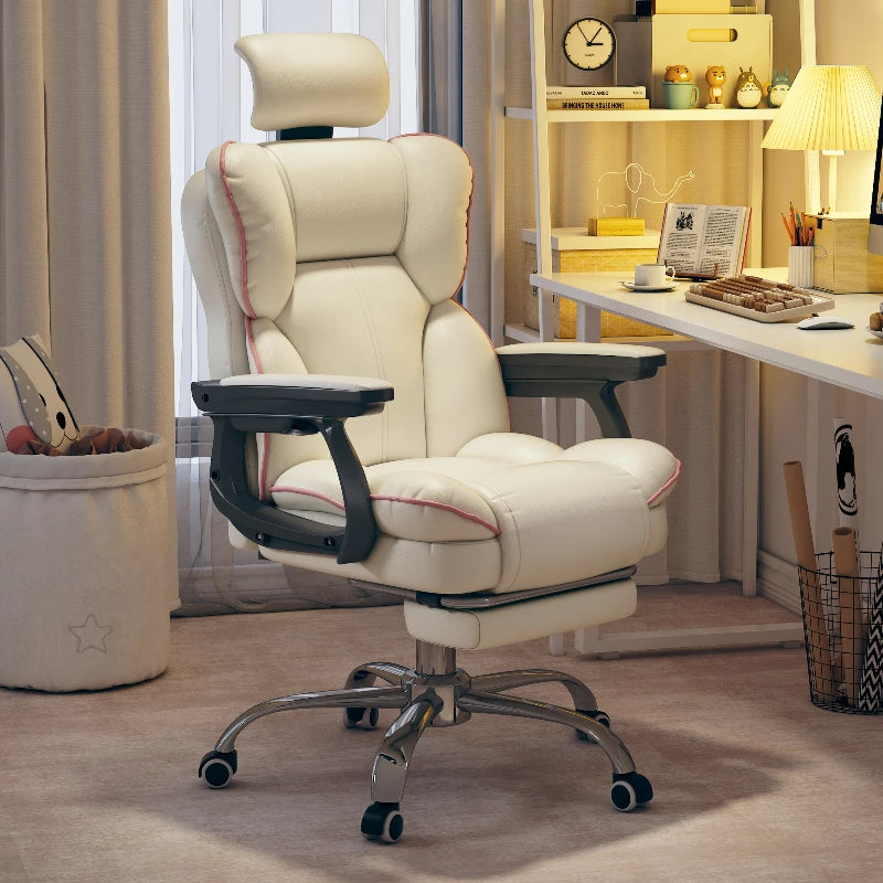 Silla ergonómica de piel sintética para ordenador, silla ejecutiva para juegos, silla de oficina ajustable con respaldo alto, muebles de oficina