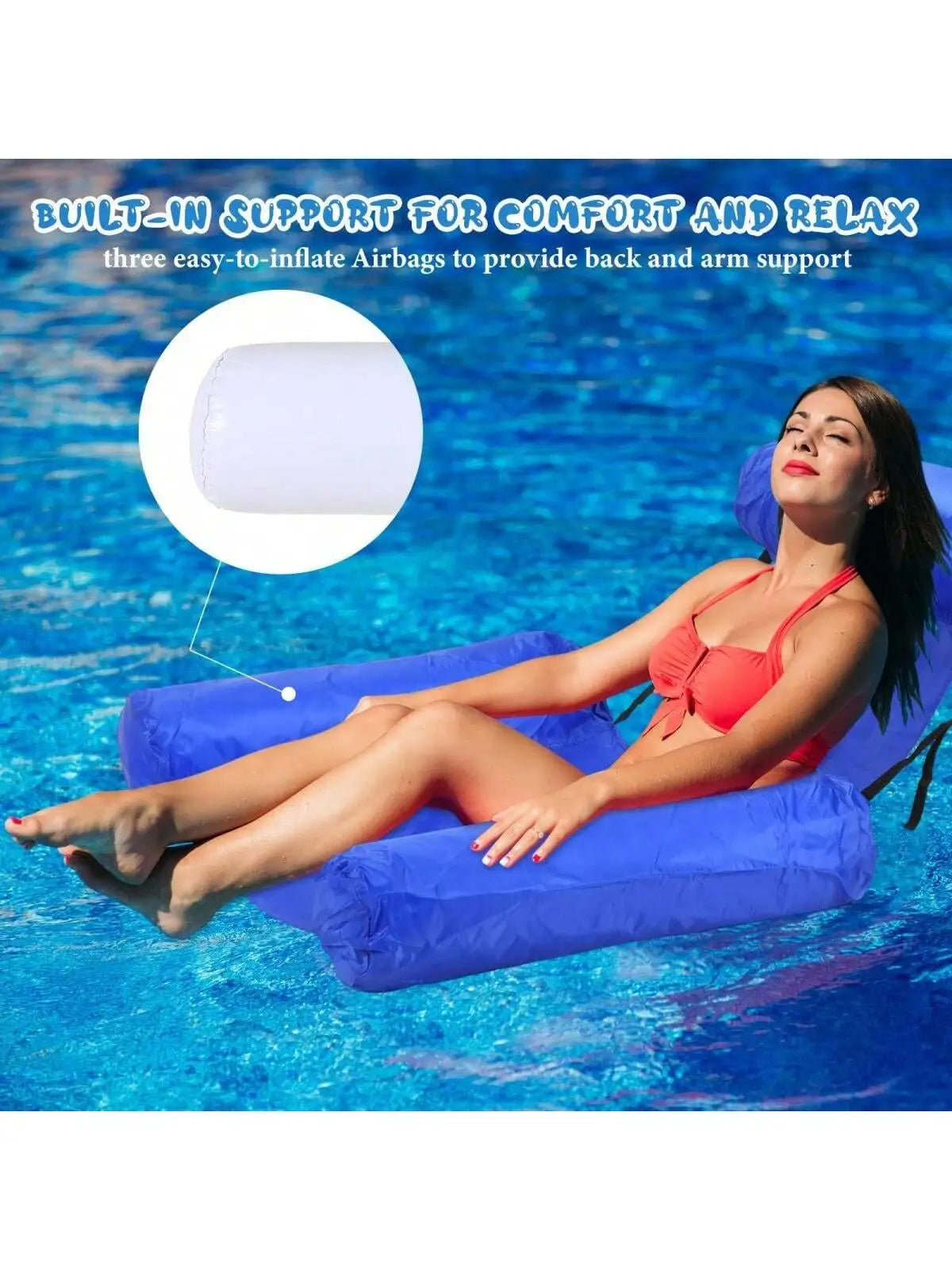 Flotadores de piscina inflables, hamaca de agua tamaño adulto, flotadores para piscina, juguetes flotantes multiusos para piscina