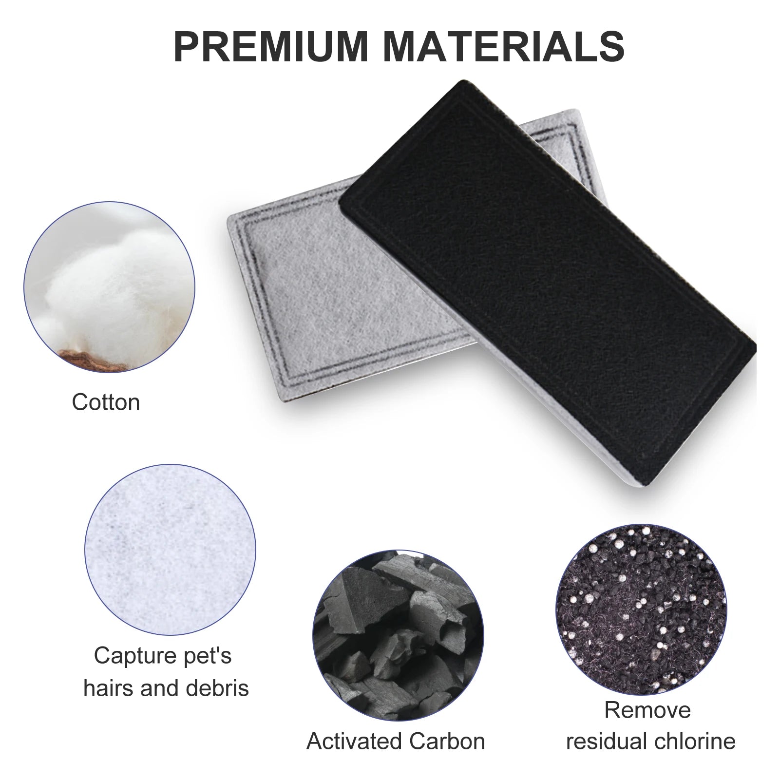 Compatible with DrinkWell  12PCS Replacement Filters Pet Replacement Carbon Filters Cat Water Fountain Filters Fresh Water Pet